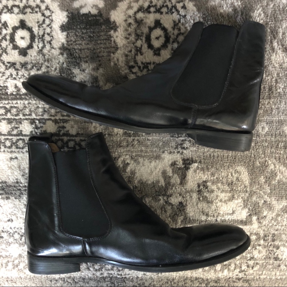 La Milano Mens Black Italian Leather Boots 10.5